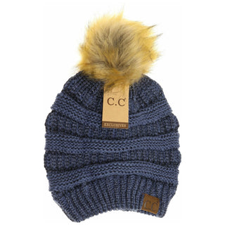 C.C. Beanie Metallic Fur Pom Beanie