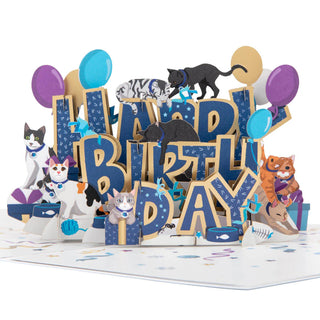 Happy Birthday With Cats Pop Up Card