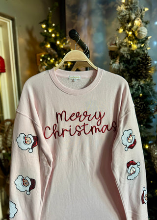 Merry Christmas Pink Sweatshirt
