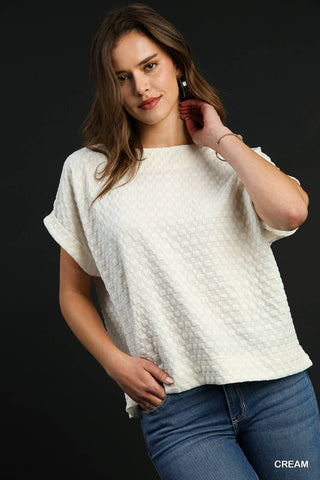 Jacquard Back Buttons Top