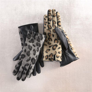 Leopard Gloves Gray