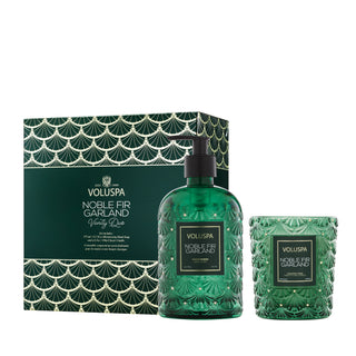 Voluspa Noble Fir Garland Hand & Soap Classic Candle Gift Set