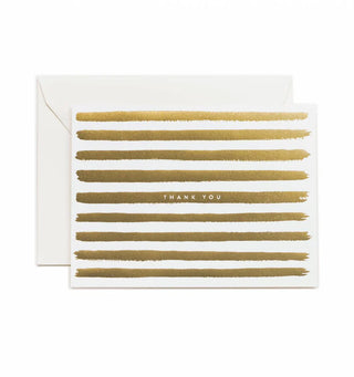 Gold Stripe Thank You Cards