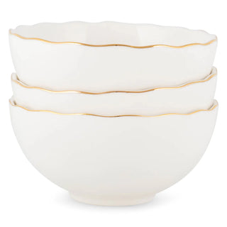 Ceramic Gold Rim Bowls- Set of 3
