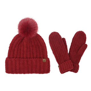 C.C. Beanie Cozy Yarn Hat & Mitten Set