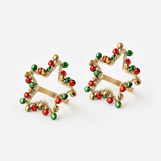 Star with Bells Metal Napkin Ring