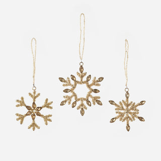 Amber Jeweled Snowflake Ornament