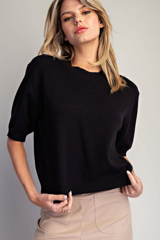Round Neck Half Sleeve Sweater