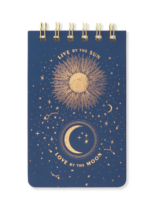 Twin Wire Cloth Covered Notepad- Live By The Sun