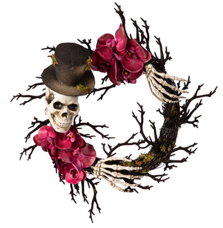 Skeleton Wreath With Orchids