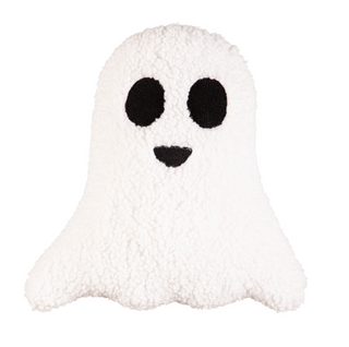 White Ghost Embroidered Pillow