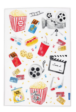 Movie Night Tea Towel