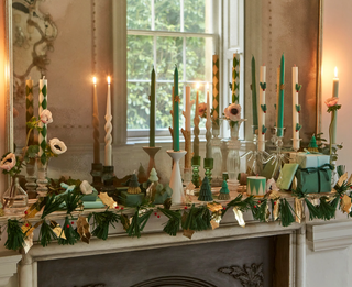 Pine Needles & Golden Holly Garland