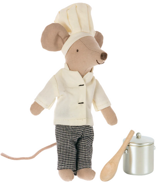 Chef Mouse with Soup Pot and Spoon