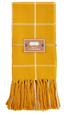 Mustard Window Pane Napkin Set