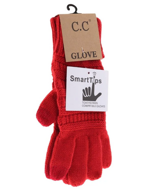 Knit Gloves Candy Red