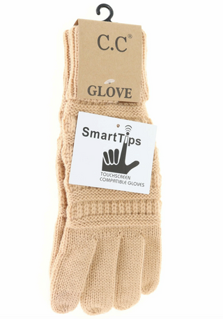 Knit Gloves Beige