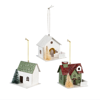 House With Tree Ornament, Set of 3