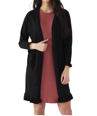 Ruffled Long Cardigan