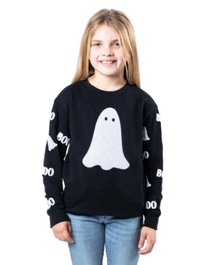 Kid's Boo! Black Crew Sweatshirt