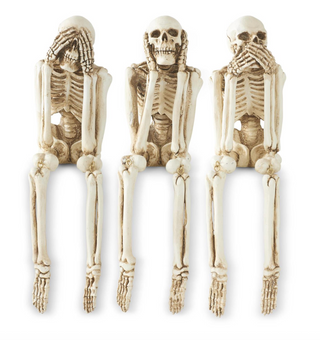 Set of 3 See, Speak, Hear No Evil Skeletons