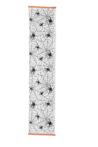 White & Back Spider Web Table Runner