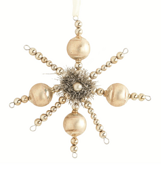 Champagne Vintage Snowflake Ornament