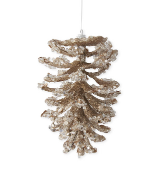 Rose Gold Bead Pinecone Ornament