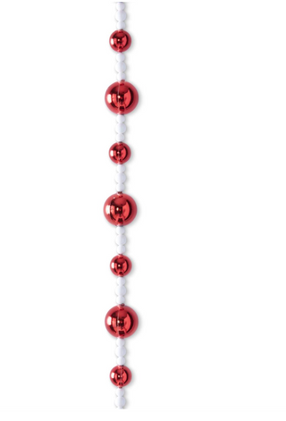 Red Ball & White Pearl Garland