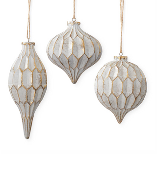 Whitewashed Honeycomb Ornaments