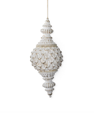 White Artichoke Finial Ornament