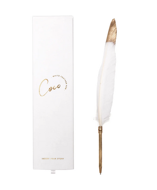 Coco Feather Pen- White