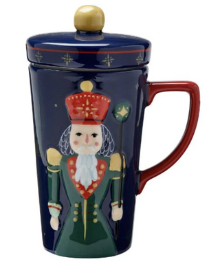 Navy Nutcracker Mug w/Lid