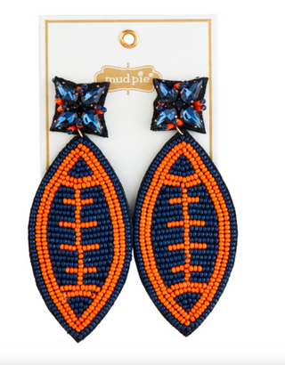 Beaded Football Earrings