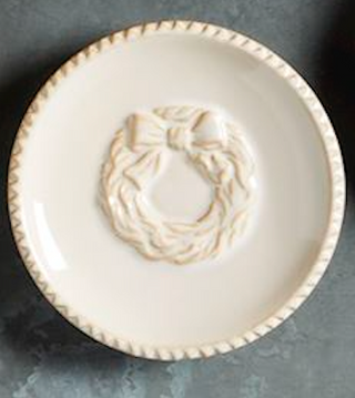 White Christmas Tidbit Plate