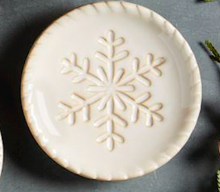 White Christmas Tidbit Plate