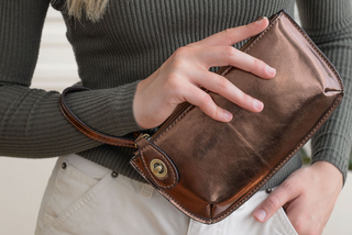 Liquid Metal Mini Crossbody Wristlet