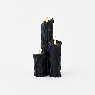 Black LED Candle Trio
