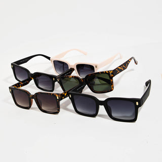 Metallic Accent Resin Frame Sunglasses
