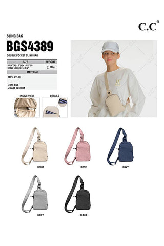 Double Pocket Sling Bag