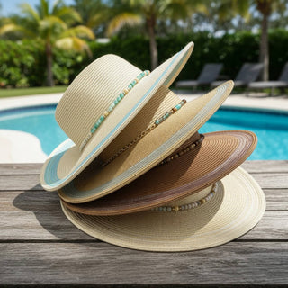 Beaded Band Summer Straw Sun Hat