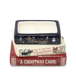 Stacked Books Candle, Holiday Classics