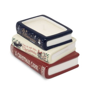 Stacked Books Candle, Holiday Classics