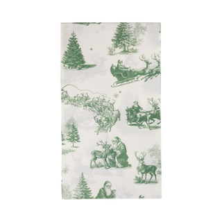 WTL1339 - Green Christmas Toile Paper Dinner Napkins