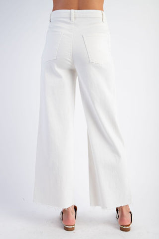 High Waisted Soft Stretch Twill White