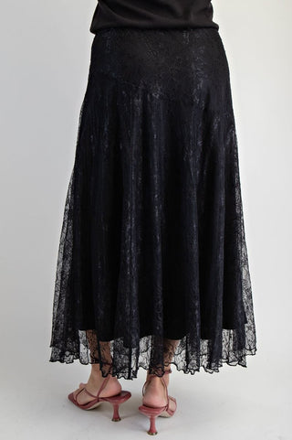 All Over Lace Skater Maxi Skirt
