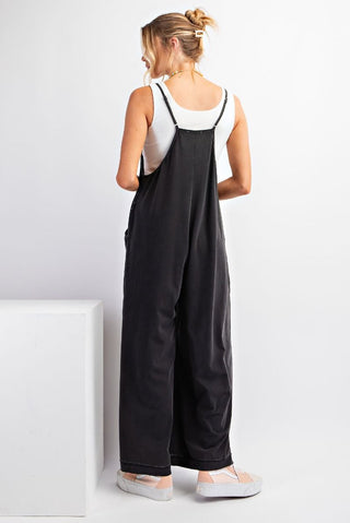 Mineral Washed Wide Leg Jumpsuit