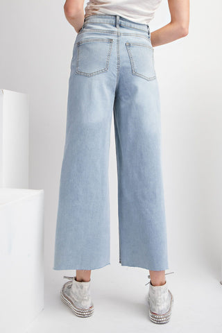 Washed Denim Five Button Jeans