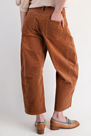 Stretch Corduroy Barrel Pants