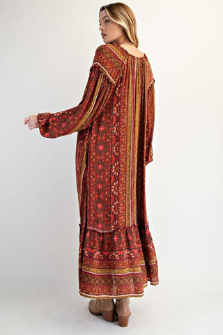 Floral Printed Tiered Maxi Dress